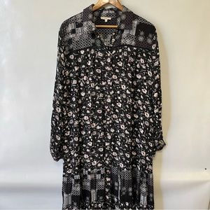 Easel Black Floral Bohemian Flowy Oversized Maxi Dress
